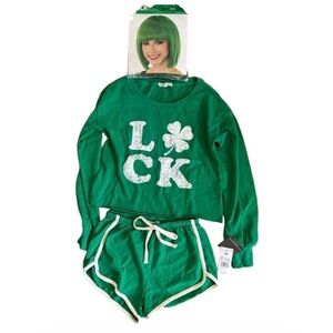 Grayson Threads St. Patrick’s Loungewear  Outfit with Wig XS NWT